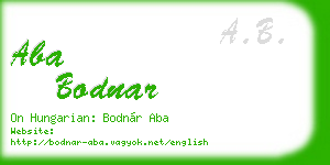 aba bodnar business card